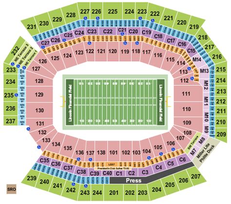 lincoln financial field seating chart